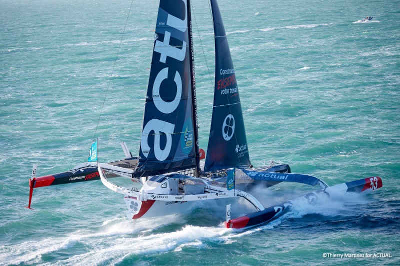 Actual Ultim 3 - Yves Le Blevec - Départ de la Route du Rhum - Destination Guadeloupe 2022 - Saint Malo le 09-11-2022 : Actual Ultim 3 - Yves Le Blevec - Départ de la Route du Rhum - Destination Guadeloupe 2022 - Saint Malo le 09/11/2022 © Th.Martinez