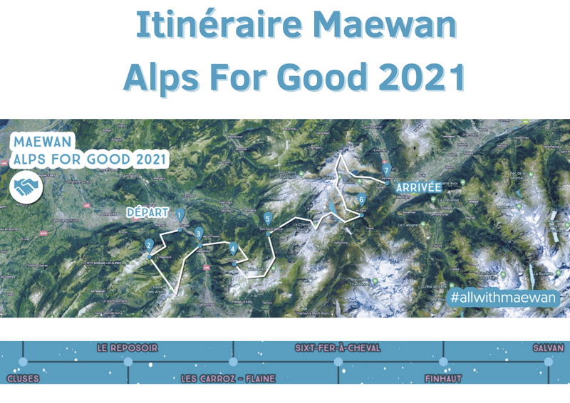 Plan itinéraire Maewan Alps For Good 2021 : Plan itinéraire Maewan Alps For Good 2021 © Maewan